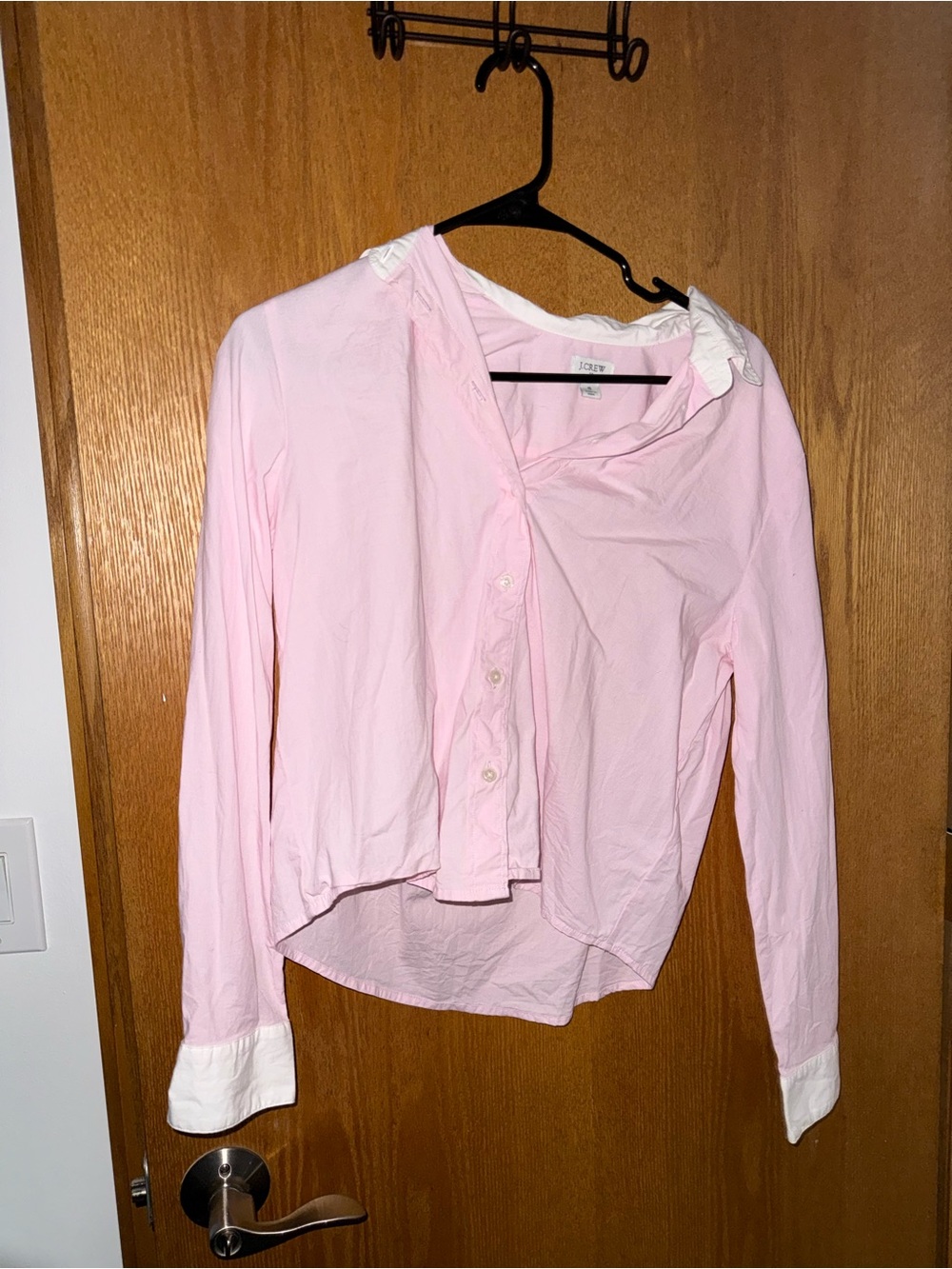 J. Crew Light Pink Button-Down Shirt with White Collar & Cuffs